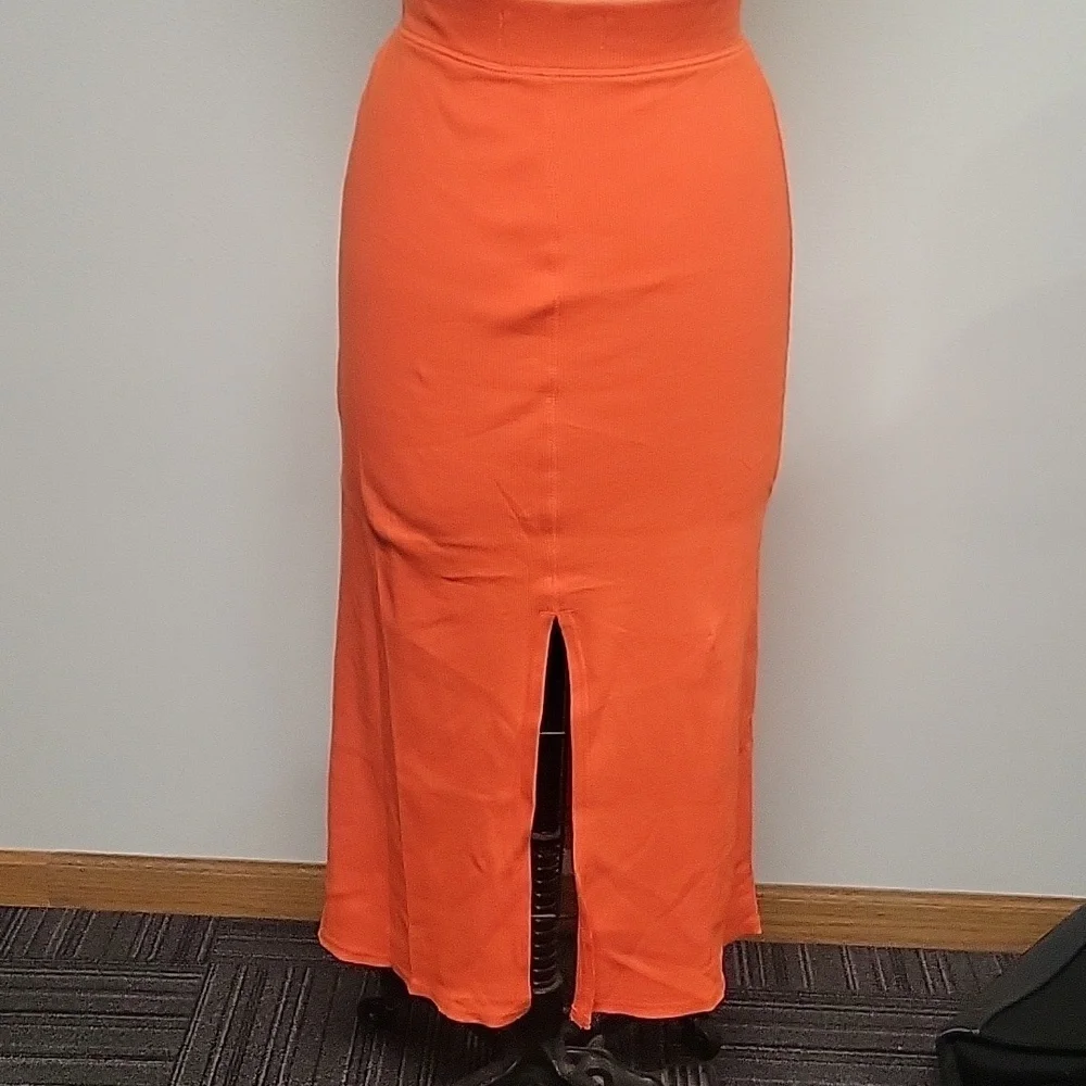 FP Beach, Orange Knit Skirt, Size SP